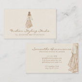 アイボリーウォーターカラーブライドドレスウェディングプランナー 名刺 (正面/裏面)