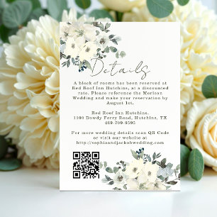 アイボリーウォーター素朴フローラセージ結婚グリーン エンクロージャーカード