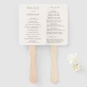 アイボリーエレガクラシックントウェディングプログラム ハンドファン (正面&裏面)