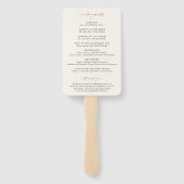 アイボリーエレガクラシックントウェディングプログラム ハンドファン (裏面)