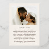 アイボリーエレガクラシックントウェディング日付を保存 箔招待状 (裏面)