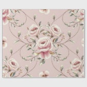 アイボリーエレガンス水の色パターン ラッピングペーパー (フラット)