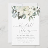 アイボリーエレガントとセージフローラブライダルシャワー 招待状 (正面)