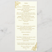 アイボリーエレガントと金ゴールドヴィンテージ結婚式 メニュー (裏面)