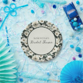 アイボリーエレガントの花 ペーパープレート (パーティー)