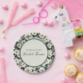 アイボリーエレガントの花 ペーパープレート (パーティー)