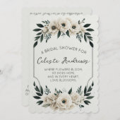 アイボリーエレガントの花 招待状 (正面/裏面)