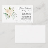 アイボリーエレガントまたはピーチウォーターの色のバラと緑 名刺 (正面/裏面)