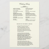アイボリーエレガントカトリック結婚式 プログラム文具 便箋 (裏面)