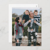 アイボリーエレガントスノーフレークChristmas写真はがき シーズンポストカード (正面/裏面)