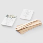 アイボリーエレガントセージフローラグリーナリー結婚式 プログラム ハンドファン (組立なし)