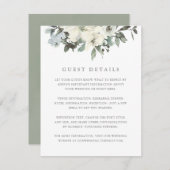アイボリーエレガントセージフローラ結婚ズゲスト詳細 エンクロージャーカード (正面/裏面)