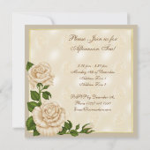 アイボリーエレガントティーポット&バラアフタヌーンティー 招待状 (裏面)