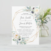 アイボリーエレガントバラフローラユーカリ結婚ス 招待状 (スタンド正面)