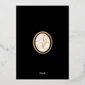 アイボリーエレガントバラブラックラックス 箔招待状 (裏面)