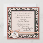 アイボリーエレガントピーチゴムアヒル赤ちゃんシャワー 招待状 (裏面)