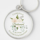 アイボリーエレガントピーチバラブリデスメイド結婚ズキー キーホルダー (正面)