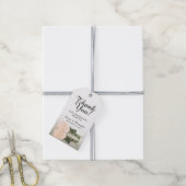 アイボリーエレガントピーチバラ結婚ズサンキューユー ギフトタグ (より糸付き)