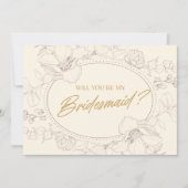 アイボリーエレガントフローラは私の花嫁になる 招待状 (正面)