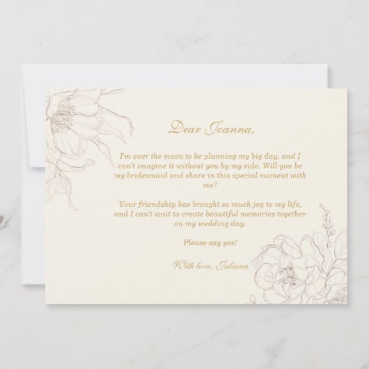 アイボリーエレガントフローラは私の花嫁になる 招待状 (裏面)