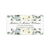 アイボリーエレガントフローラセージグリーン差出人住所 ラベル (正面)