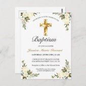 アイボリーエレガントフローラベビーバプティスポストカード ポストカード (正面/裏面)