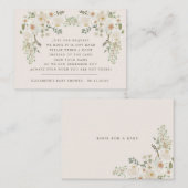 アイボリーエレガントフローラ赤ちゃんシャワーエンクロージャカード エンクロージャーカード (正面/裏面)