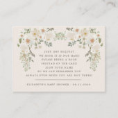 アイボリーエレガントフローラ赤ちゃんシャワーエンクロージャカード エンクロージャーカード (正面)