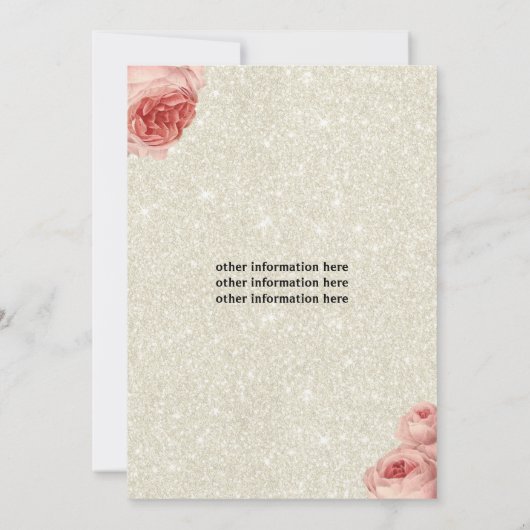 アイボリーエレガントフローラ金ゴールド医療ナース卒業 招待状 (裏面)