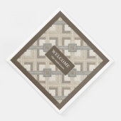 アイボリーエレガントブラウンナプキンス名前をカスタムするミニマリスト (コーナー)