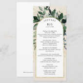 アイボリーエレガントベイモダンゲ植物性結婚アーチ メニュー (正面/裏面)