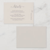 アイボリーエレガントホワイトウッドグレ結婚インズホテル詳細 エンクロージャーカード (正面/裏面)
