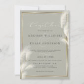 アイボリーエレガントホワイトパンパスグラスセ淡い色のージ 招待状 (正面)