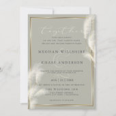 アイボリーエレガントホワイトパンパスグラス淡い色のセージ2 招待状 (正面)