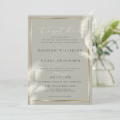 アイボリーエレガントホワイトパンパスグラス淡い色のセージ2 招待状 (スタンド正面)