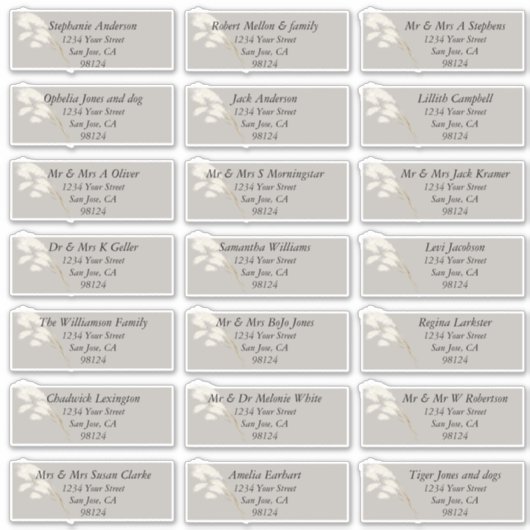 アイボリーエレガントホワイトパンパスグラス シール