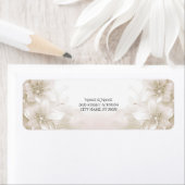 アイボリーエレガントホワイトフラワーズ差出人住所ラベル ラベル (インサイチュ)