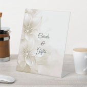 アイボリーエレガントホワイトフラワーテーブルトップシンボルや象徴 台座サイン (インサイチュ)