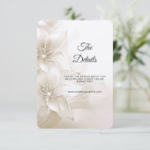 アイボリーエレガントホワイトフラワー詳細エンクロージャカード エンクロージャーカード (スタンド正面)