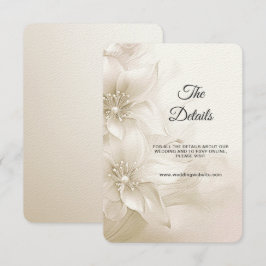 アイボリーエレガントホワイトフラワー詳細エンクロージャカード エンクロージャーカード