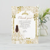 アイボリーエレガントホワイトフローラ写真キンセアニラ サンキューカード (スタンド正面)