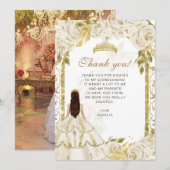 アイボリーエレガントホワイトフローラ写真キンセアニラ サンキューカード (正面/裏面)