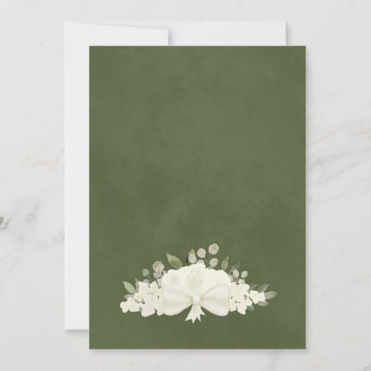 アイボリーエレガントホワイトボホフローラフォーマル結婚ズ 招待状 (裏面)