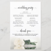 アイボリーエレガントホワイトローズバジェット結婚式 プログラム (裏面)