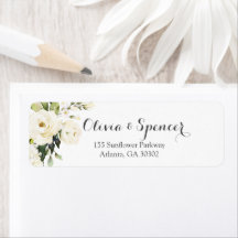 アイボリーエレガントホワイトローズフローラ差出人住所