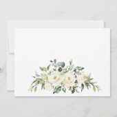 アイボリーエレガントホワイトローゼズグリーンリー結婚ズ セーブザデート (裏面)