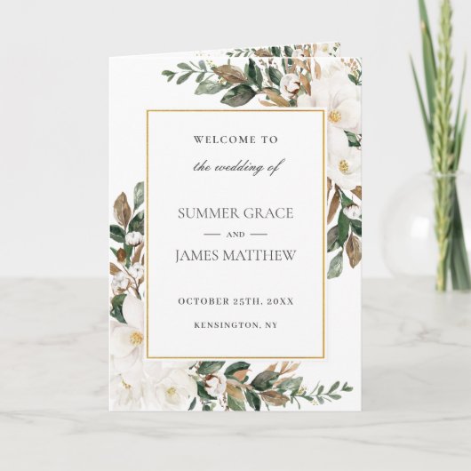 アイボリーエレガントマグノリアフローラグ結婚レナリー プログラム (正面)