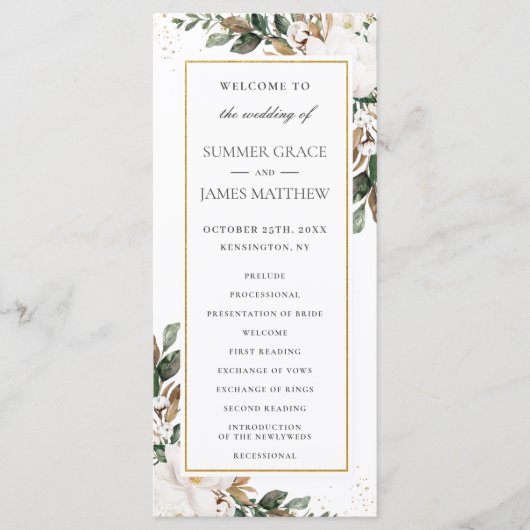 アイボリーエレガントマグノリアフローラグ結婚レナリー プログラム (正面)