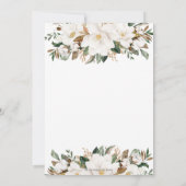 アイボリーエレガントマグノリアフローラグ結婚レナリー 招待状 (裏面)