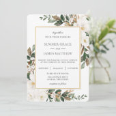 アイボリーエレガントマグノリアフローラグ結婚レナリー 招待状 (スタンド正面)